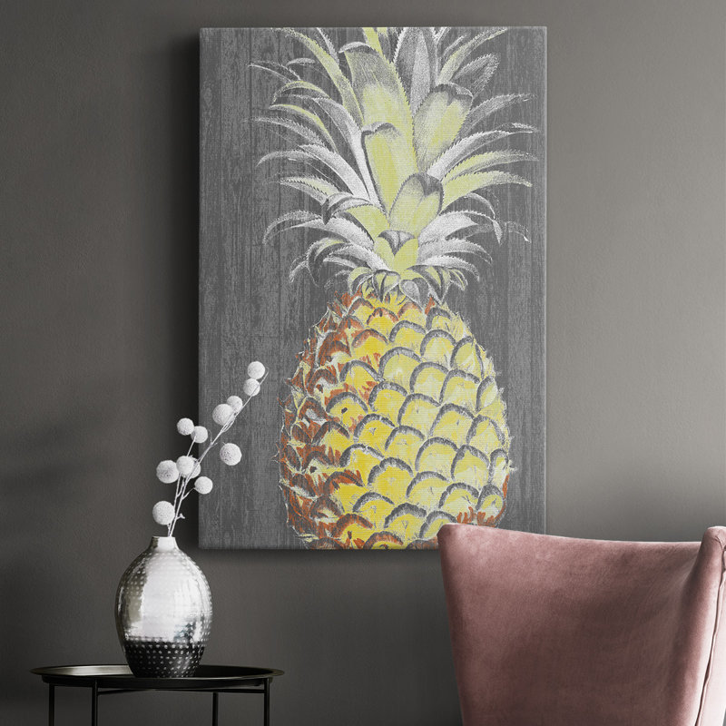 Vibrant Pineapple Splendor II - peinture sur toile tendue, H 36 po x l 24 po x P 1,5 po