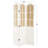 Bigham Beige Wood Hinged Foldable Partition 3 Panel Room Divider Screen w/ Burlap Window Pane Design