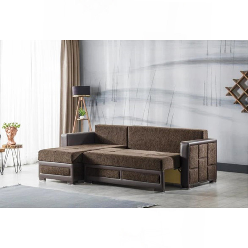 Canapé modulaire rembourré Primenest Urbanedge avec rangement, Chenille brun