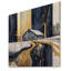 Abstrait bleu et or grange II - art mural traditionnel en bois sur bois de pin naturel-1737600507