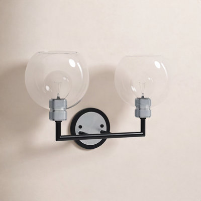 Davian 2 Light Transparent Dimmable Vanity Light