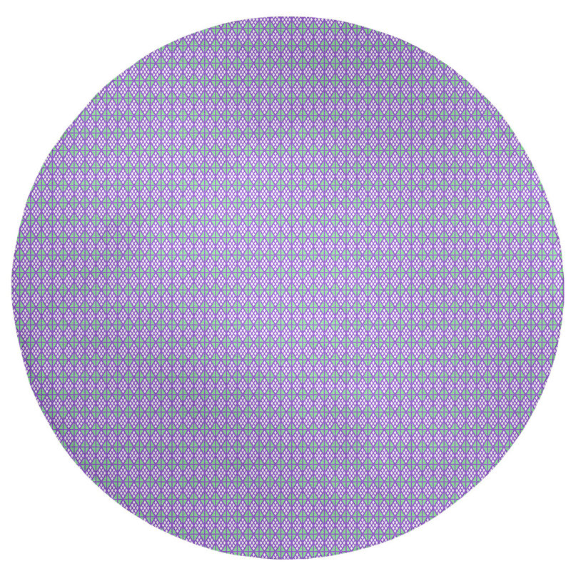 Tapis de zone mauve moyen diamants, Rond 5 pi
