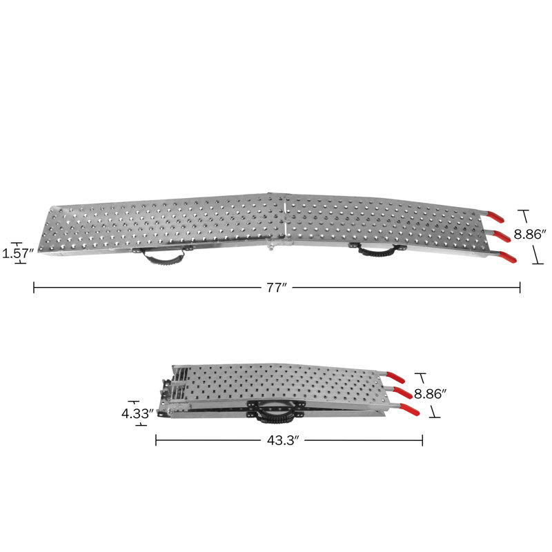 Stalwart Set of Two 77-Inch Foldable Steel Loading Ramps