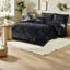 Ensemble de literie luxueux en velours noir, polyester hypoallergénique, glamour moderne pour la maison