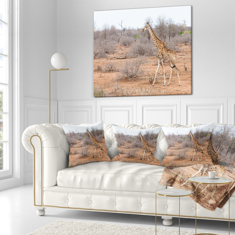 Oreiller giraffe à l’oreille de l’animal, 16 po x 1 po, Coussin décoratif