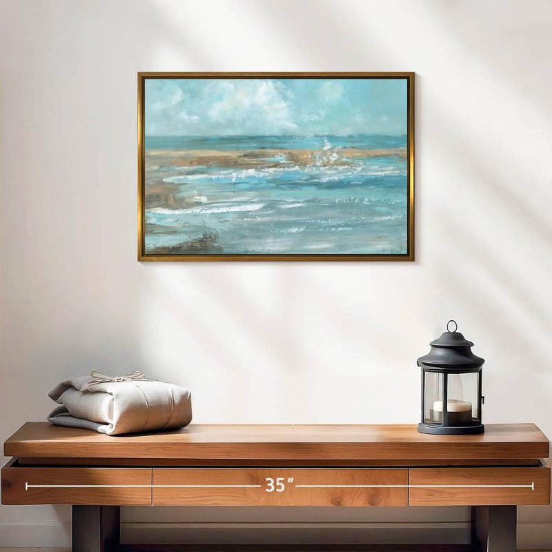 Breaking Waves IV, Cadre flottant doré, 19 po x 13 po