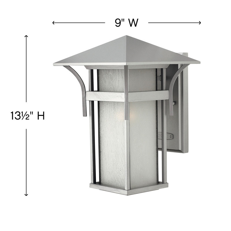 Harbor Outdoor Wall Lantern, Satin Black, MED, 13.5" H x 9" W