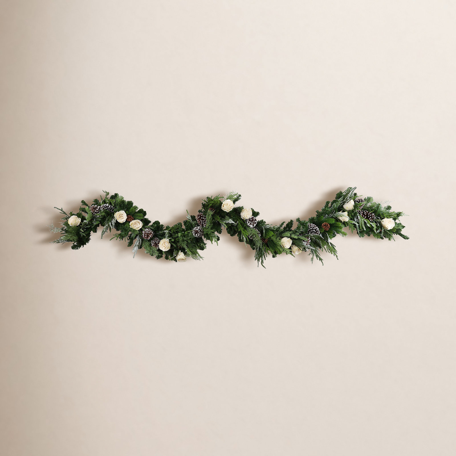 Leighanna 108" Rose Christmas Garland