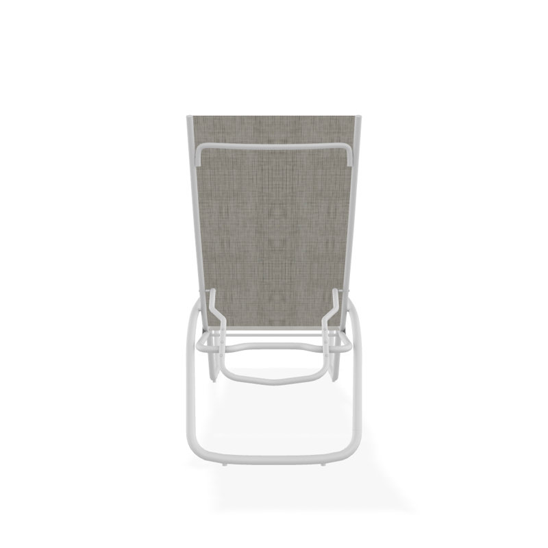 Outdoor Rust-Resistant Metal Chaise Lounge, Textured White, Smoke