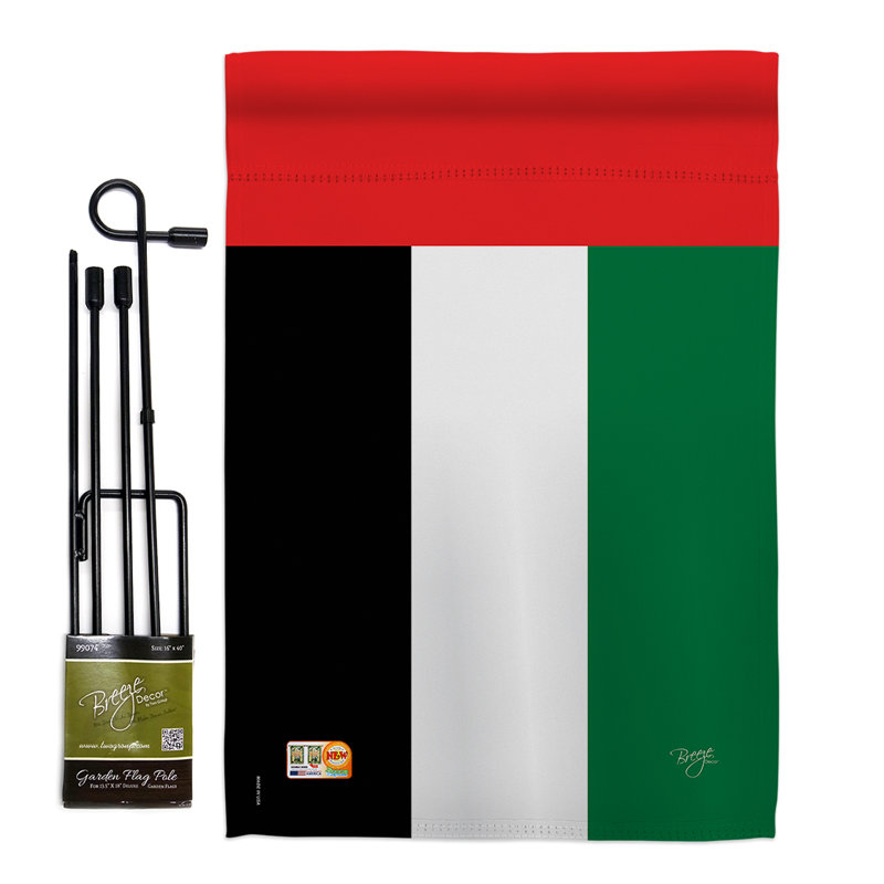Ensemble de 2 drapeaux en polyester 1 pi 7 po x 1 pi united émirats arabes unis