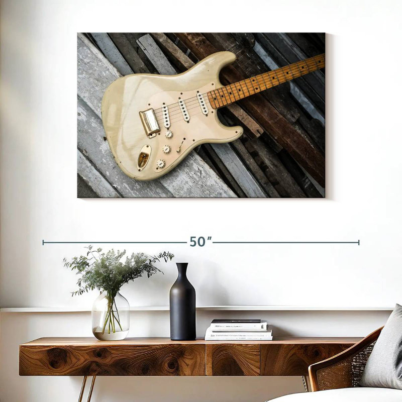 Abarca Guitar On Planks, 26" H x 39" W