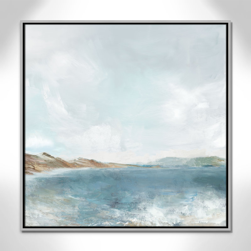 Echoes in Blue Print par PI Studio, Flottant argenté, H 31,5 po x l 31,5 po