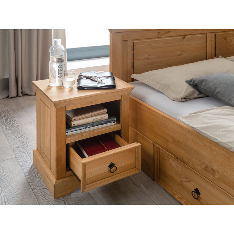 Guylan 48cm W Solid Wood Bedside Table