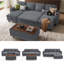 Canapé-lit modulaire tapissier en U 81 po avec repose-pieds, chaise de rangement, porte-gobelet USB et porte-gobelets Sherry-120621031-126733097