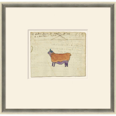 Pink Horse - Sm. Mennonite Ledger Drawing Framed Drawing Print