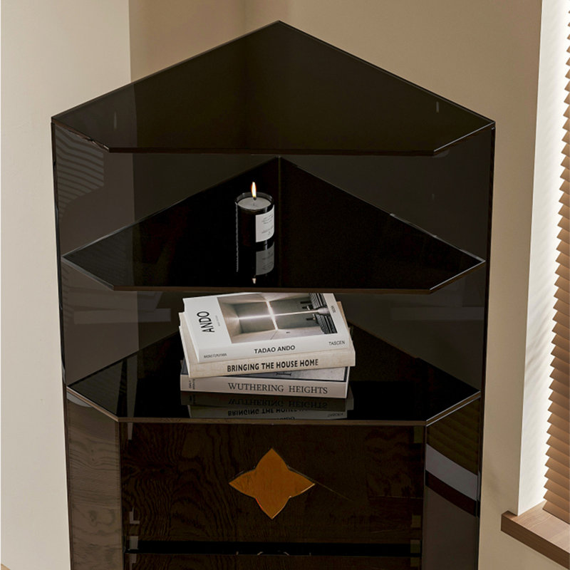 Simple acrylic display and decorative corner cabin, Black