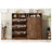 Walnut Entryway Shoe Cabinet with 3 Flip Drawers - Free Standing Hidden Shoe Storage Organizer for Hallway, Foyer | Modern Tall Shoe Rack with Adjustable Shelves