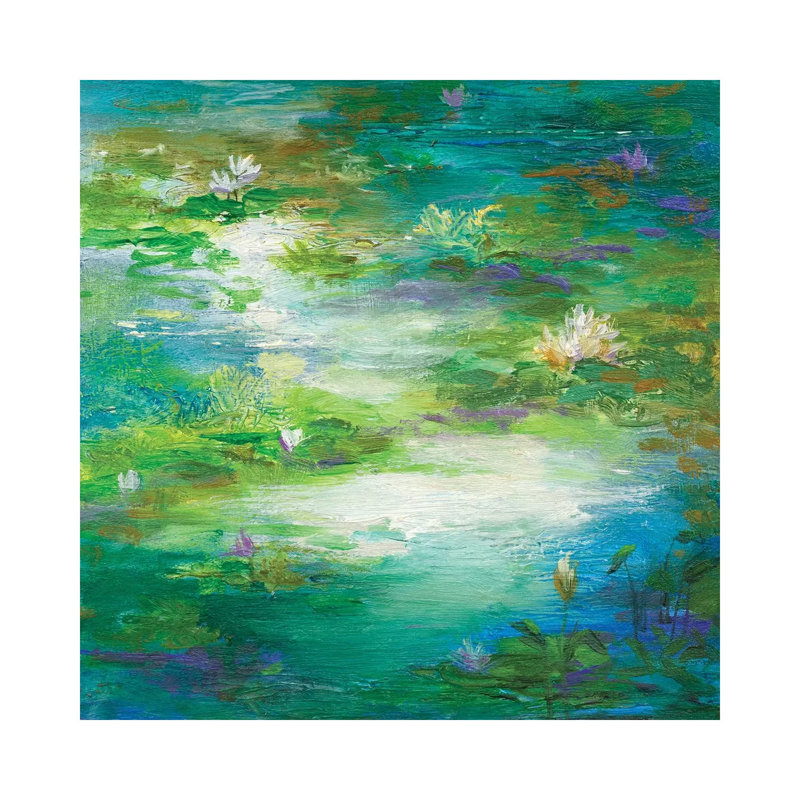 Toile en métal Steelpix - Étang aux nymphéas II par Sheila Finch