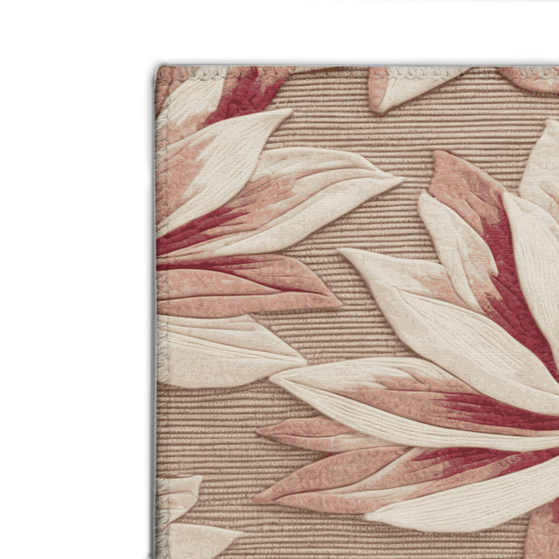 Tapis beige d'intérieur et d'extérieur Botanical, Rectangulaire 8 pi x 10 pi