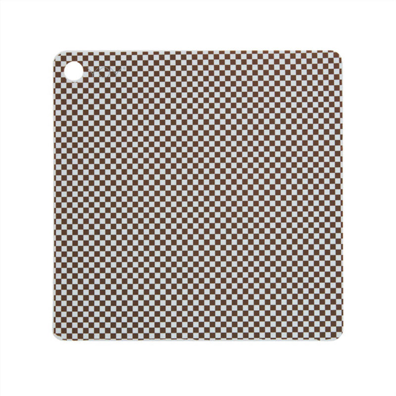 Silicone Square Placemats, Dusty Blue/Choko