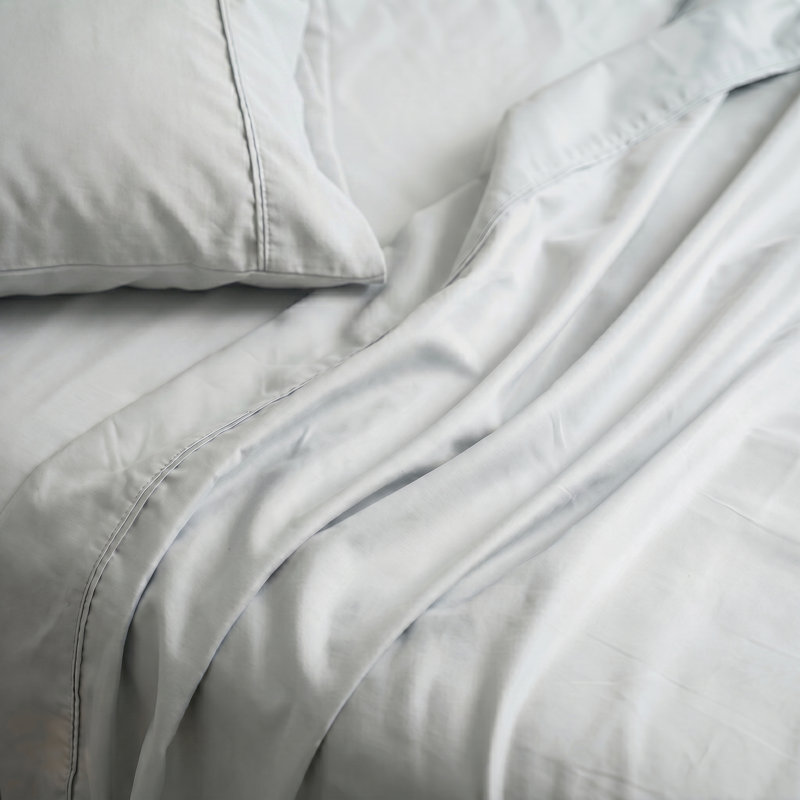 Split Hypoallergenic Sheet Set, Queen Sheet Set with 4 Pillowcases, Pewter