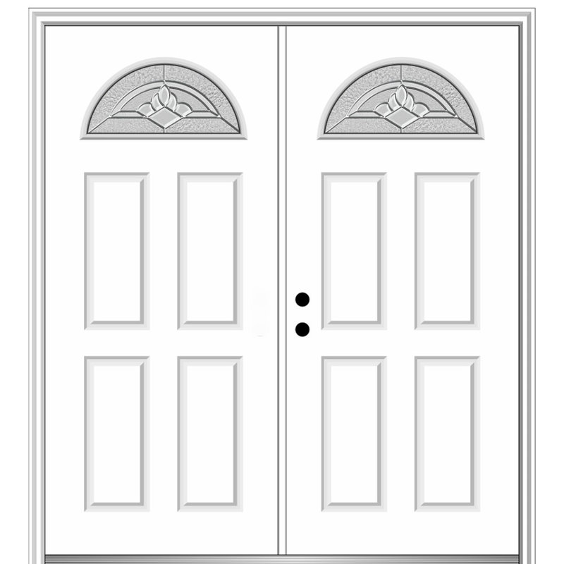 Porte d'entrée avant en fibre de verre Grace, Ouverture à droite, H 82,25 po x l 66 po