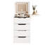 Bureau compact avec 31 fonctions de meuble-lavabo, tiroirs cachés et rangement blanc, miroir