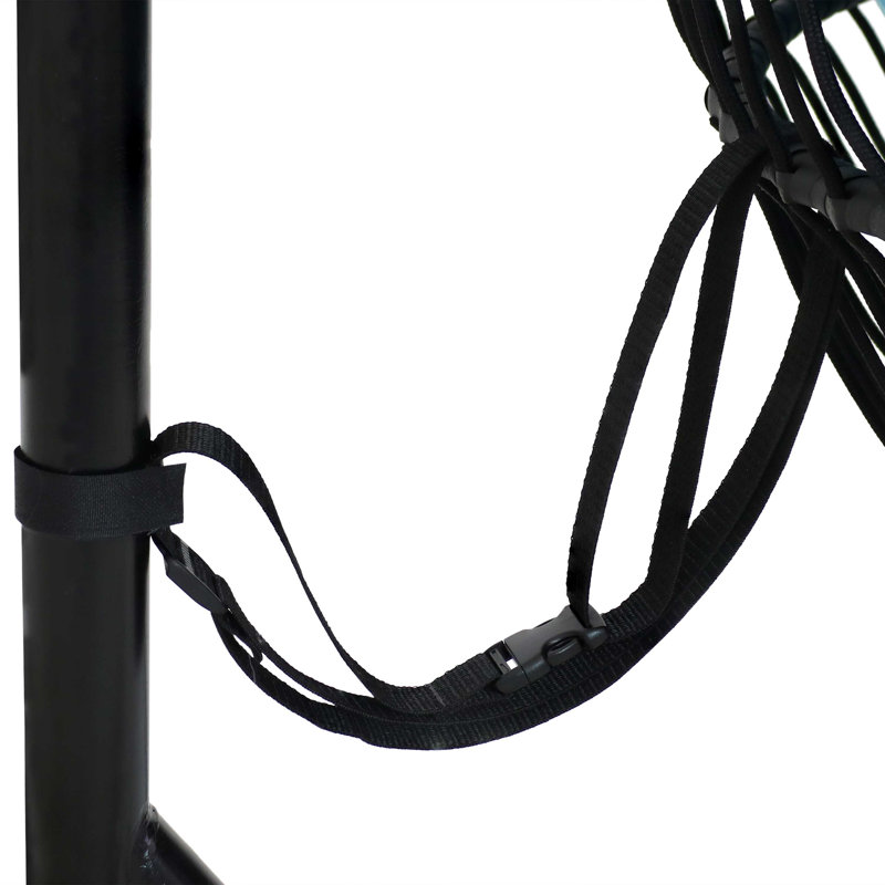 Chaise suspendue en polyéthylène avec coussins et support Cadmann - bleu, Bleu