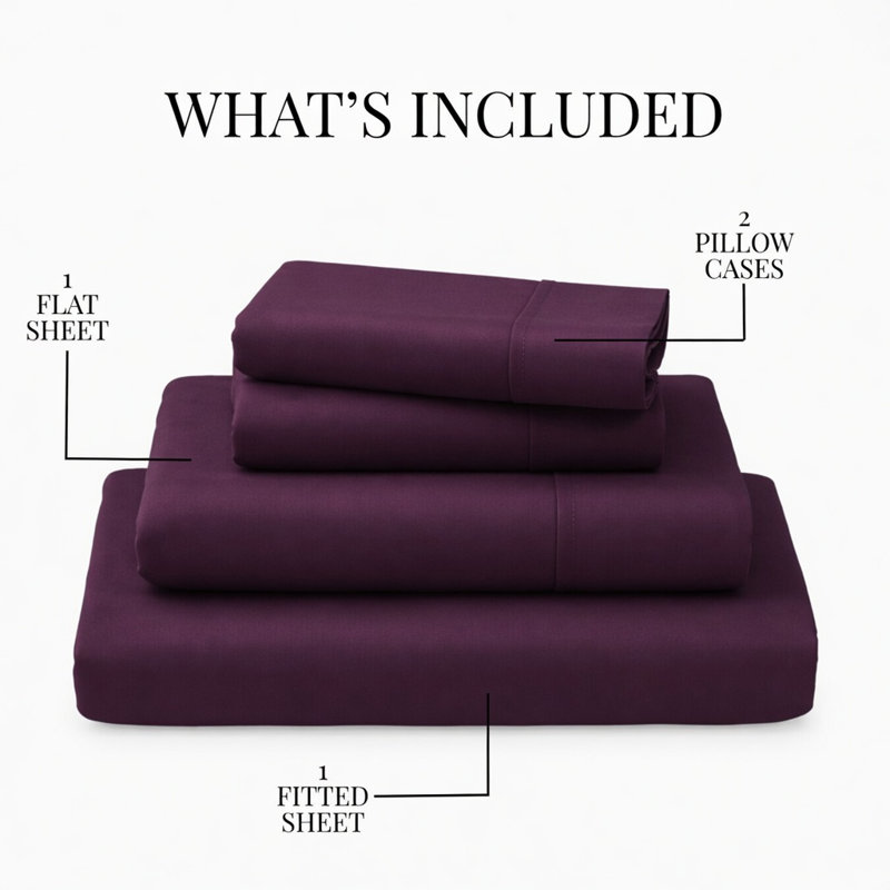 Ensemble de draps en bambou ultra doux - ensemble de 4 pièces - infroissable - feuilles de refroidissement avec poches profondes
