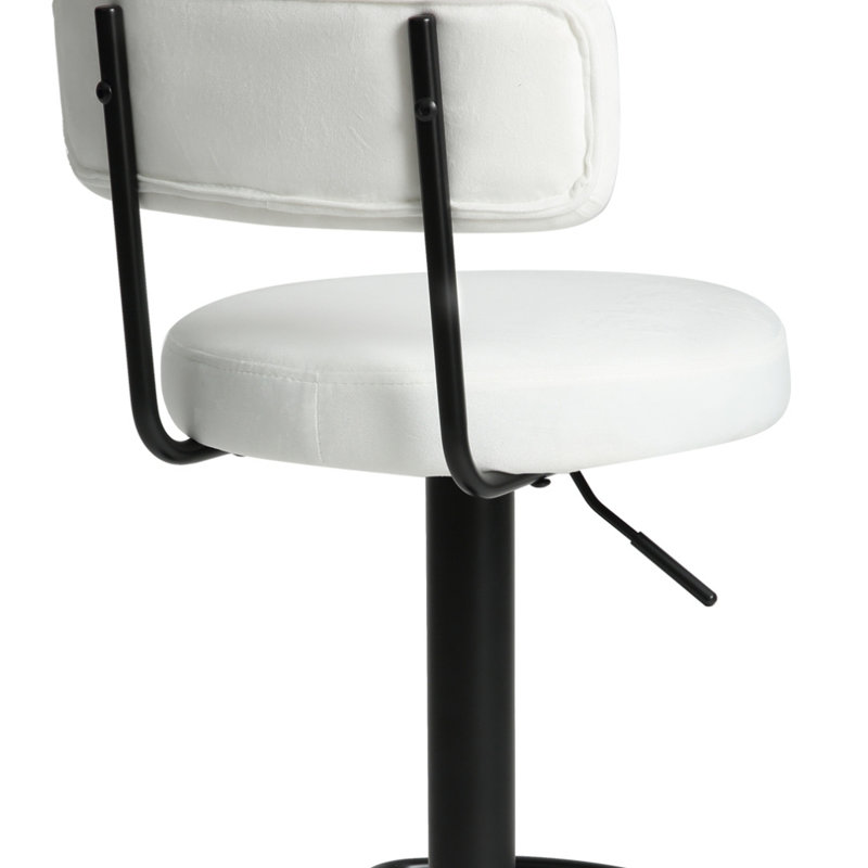 Burgos Swivel Upholstered Adjustable Height Counter Stool, White