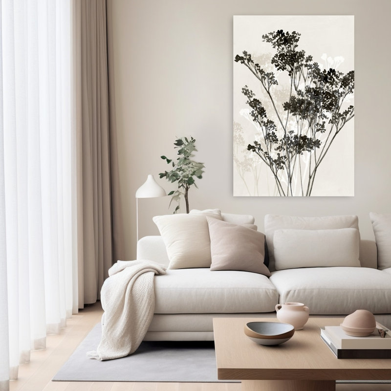 Silhouettes Of Delicate Blooms I by Aria K - Wrapped Canvas Print, 152.4 cm H x 101.6 cm W