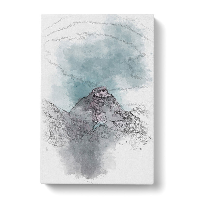 Mountain Peak in Wyoming - Wrapped Canvas Drawing - Wrapped Canvas, 76cm H x 50cm W x 3cm D
