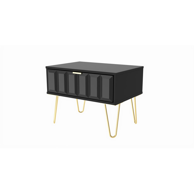 Alard End Table, Black/Gold