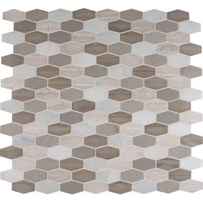 Veneto Mix Hexagon 12 in. x 12 in. Honed Marble Mosaic Floor and Wall Tile
