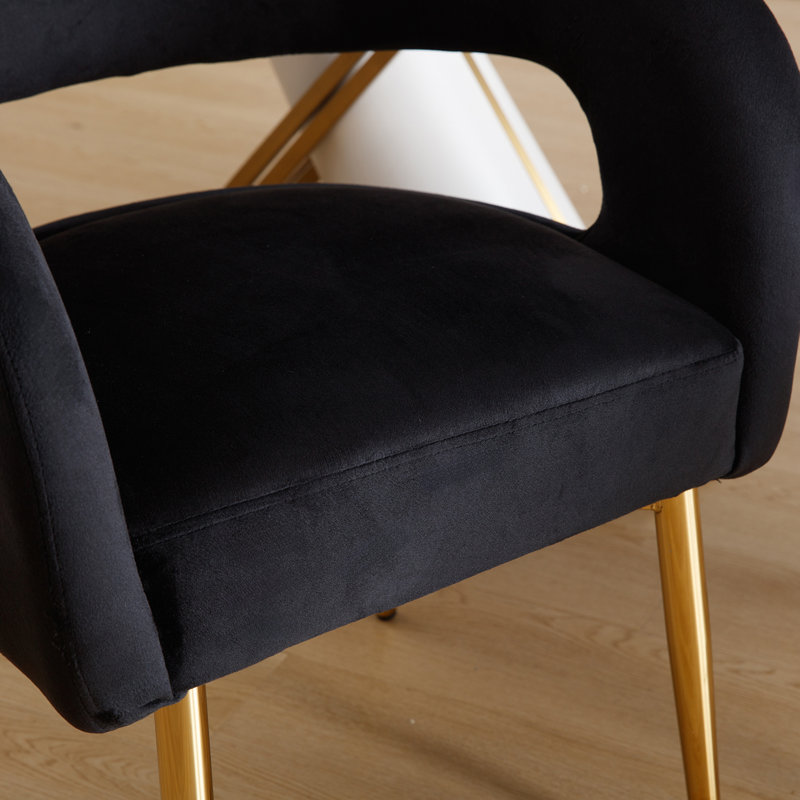 Upholstered Dining Chairs  Luxury Velvet Dining Room Chairs With Gold Metal Legs Modern Comfy Barrel Armchairs For Kitchen Living Room Recepition Restaurant