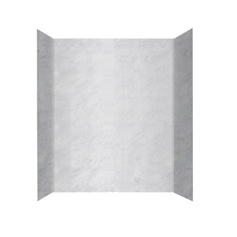 Paroi de douche à trois panneaux 60 po x 60 po x 30 po Solid Surface, Glace