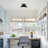 1-Light Black And Gold Flush Mount Light
