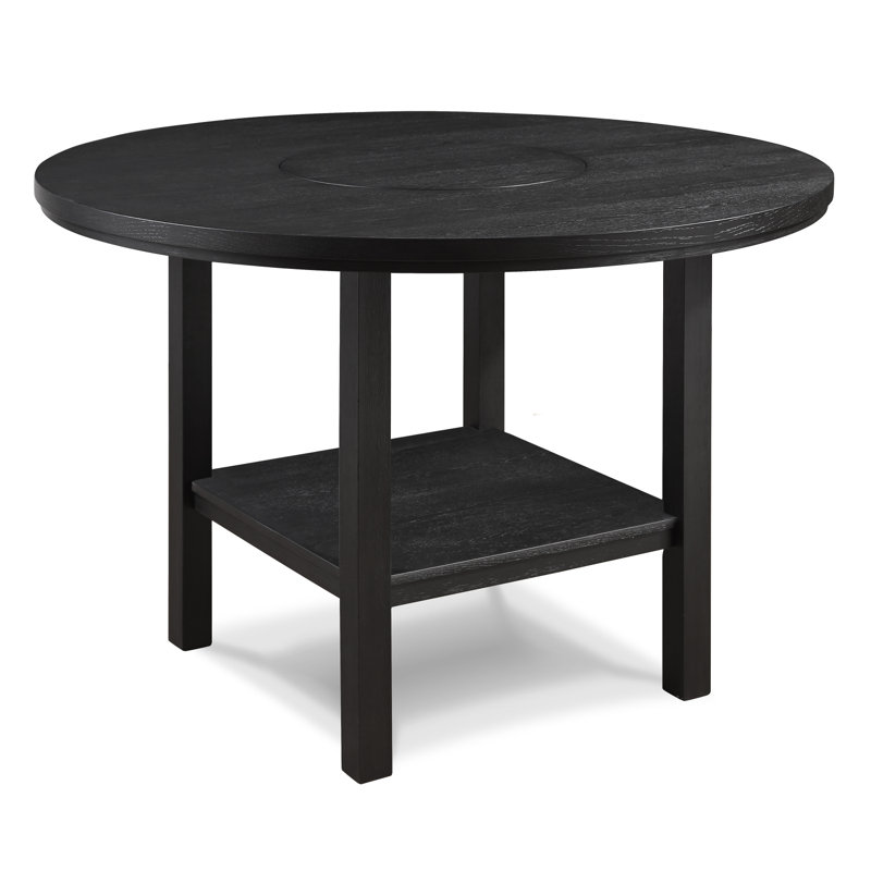 1 table de salle à manger à hauteur de comptoir de style transitionnel contemporain avec paresseux gris anthracite