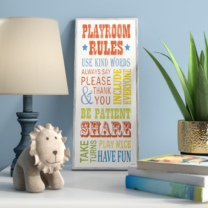 Plaque murale Abernathy Playroom Rules Part 2