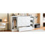 Lit simple en blanc avec rangement de chevet et garde-robe