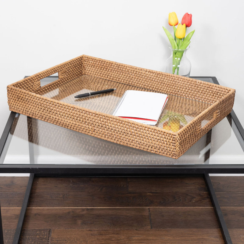 Plateau de table basse Edmond, Brun miel, L 22 po x P 15 po x H 3 po
