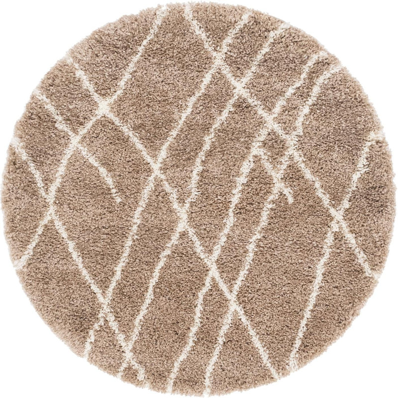 Geometric Indoor Rug, Round 4'