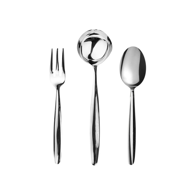 Acqua Mirror Serving Set - 3 Pieces - Stainless Steel