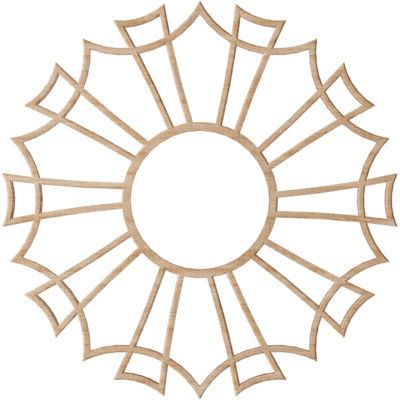 18"OD x 6 3/8"ID x 1/4"T Augustus Wood Fretwork Pierced Ceiling Medallion, Birch