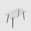 Table de salle à manger de 51 po en verre rectangulaire minimaliste moderne pour 4 à 6 personnes avec plateau en verre trempé de 0,31 po et pieds en métal noir, bureau de table d'écriture, pour la cuisine, le salon et la salle à manger (0 dégât)