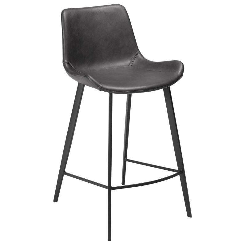 Hype Upholstered Counter Stool with Metal Frame, Grey