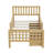 Twin Size Wood Platform Bed with Guardrails & Two Storage Drawers, Natural Finish-253775138