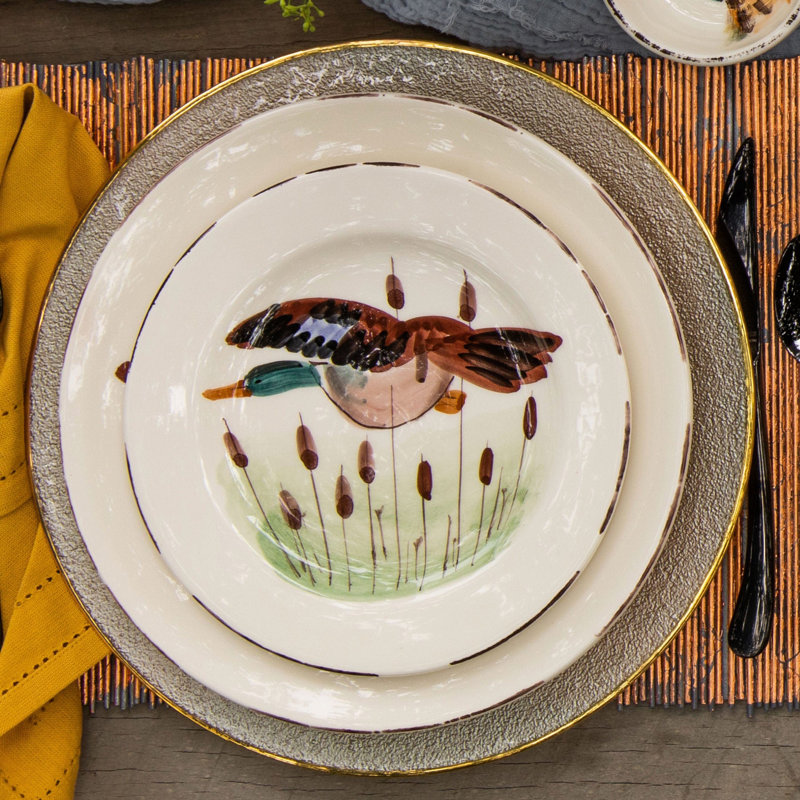 Wildlife Handmade Earthenware Salad/Dessert Plate