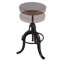 Tabouret de bar réglable en fer et en cuir de 22 po à 29 po Ismenia