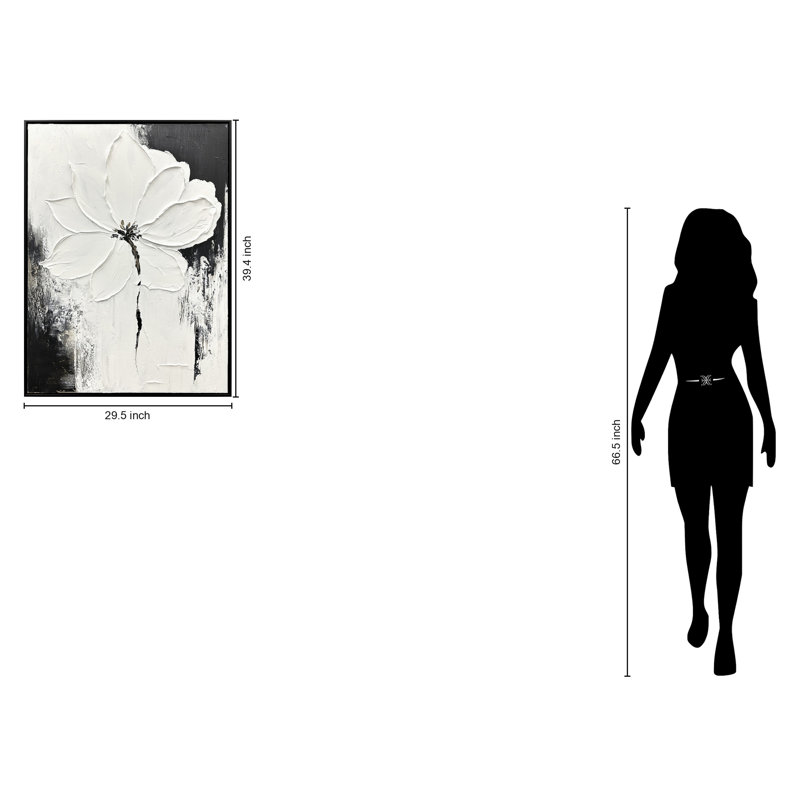 Art mural en toile encadrée monochrome 30 "x 39"
